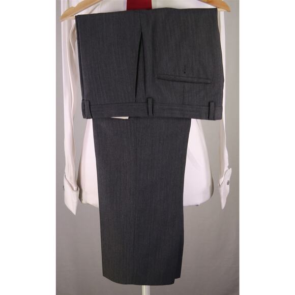 TM Lewin Suit 40R Gray Herringbone Super 110’s Wool 2-Button Luxury Menswear - Picture 10 of 10